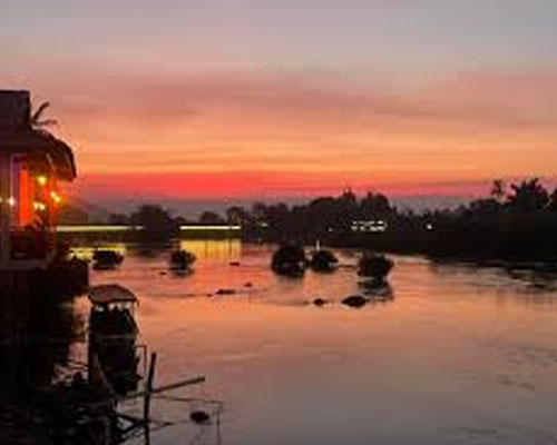 Sunset boat party on the Mekong River